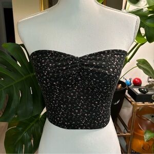 Strapless floral women crop top